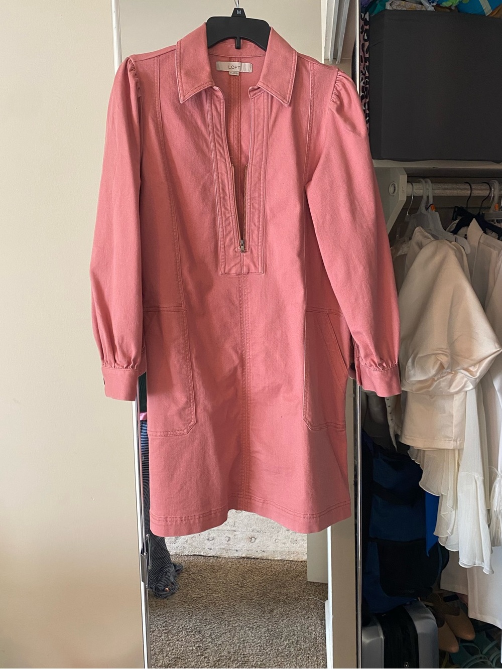 LOFT Pink Denim Dress